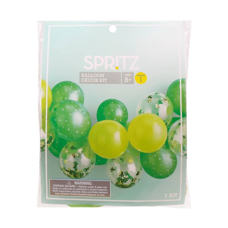 slide 2 of 3, 18ct Cactus Balloons Arch Green/Yellow/Off White - Spritz, 18 ct