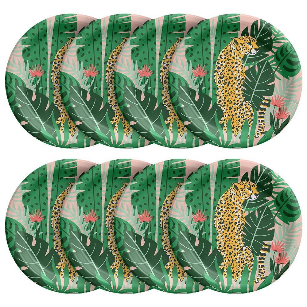 slide 2 of 2, 8.5" Jungle Cat Dinner Paper Plates - Spritz, 20 ct