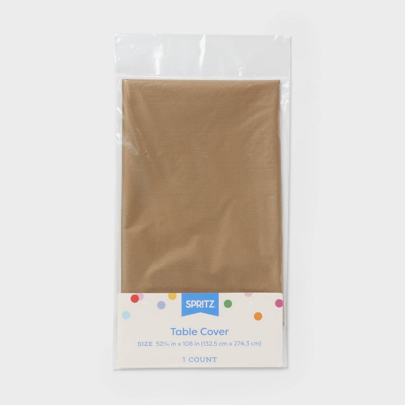 slide 3 of 3, Disposable Chrome Table Cover Gold - Spritz™, 1 ct