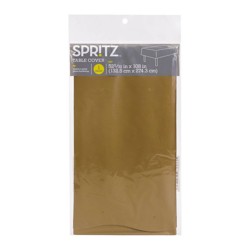 slide 5 of 6, Disposable Chrome Table Cover Gold - Spritz™, 1 ct