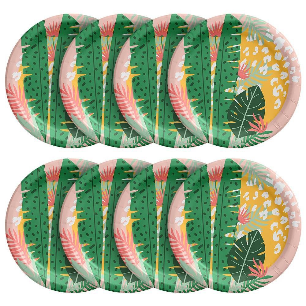 slide 2 of 2, 6.75" Jungle Cat Snack Paper Plates - Spritz, 20 ct