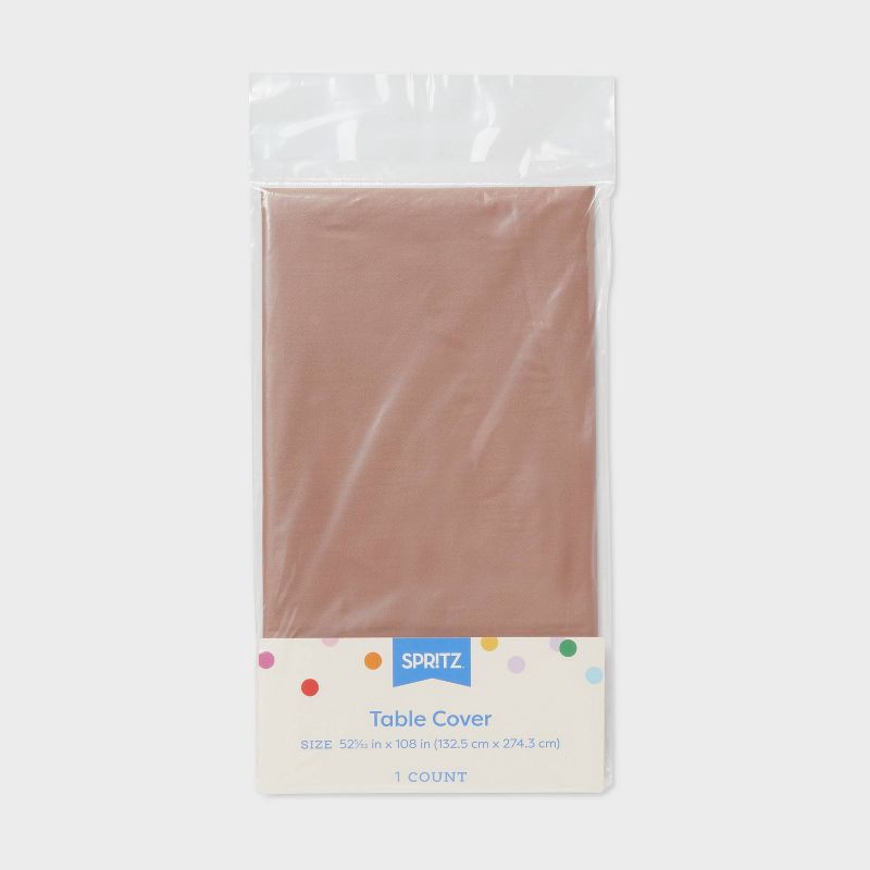 slide 3 of 3, Disposable Chrome Table Cover Pink/Gold - Spritz™, 1 ct