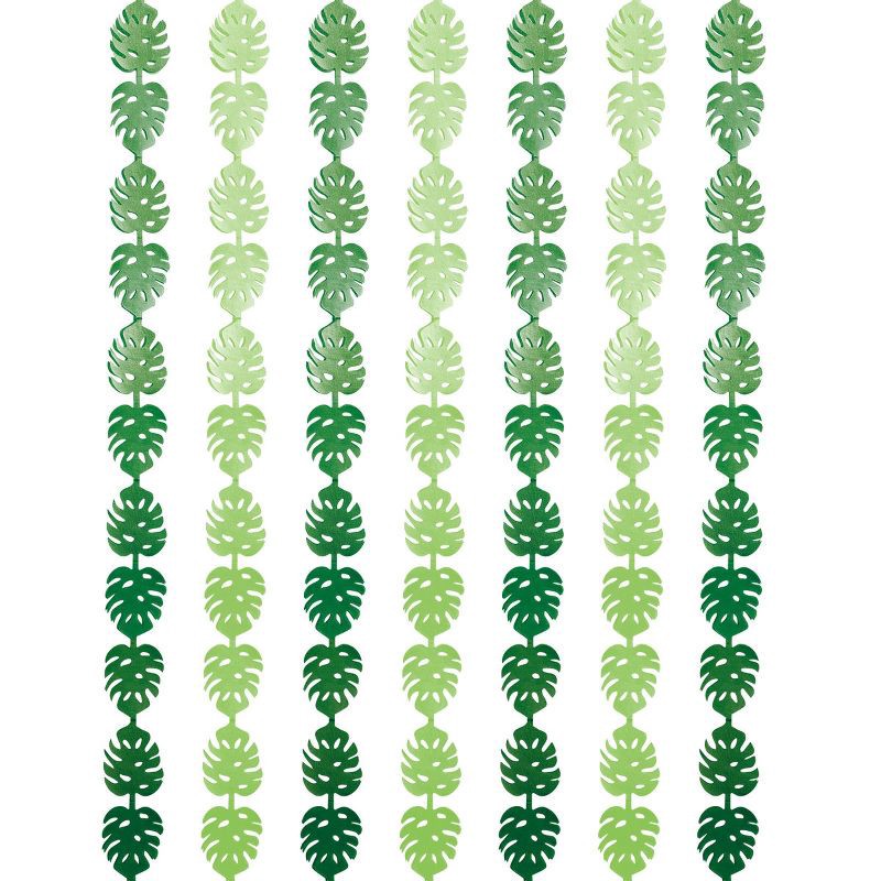 slide 1 of 3, 7ct Jungle Leaf Garland Backdrop - Spritz™, 7 ct