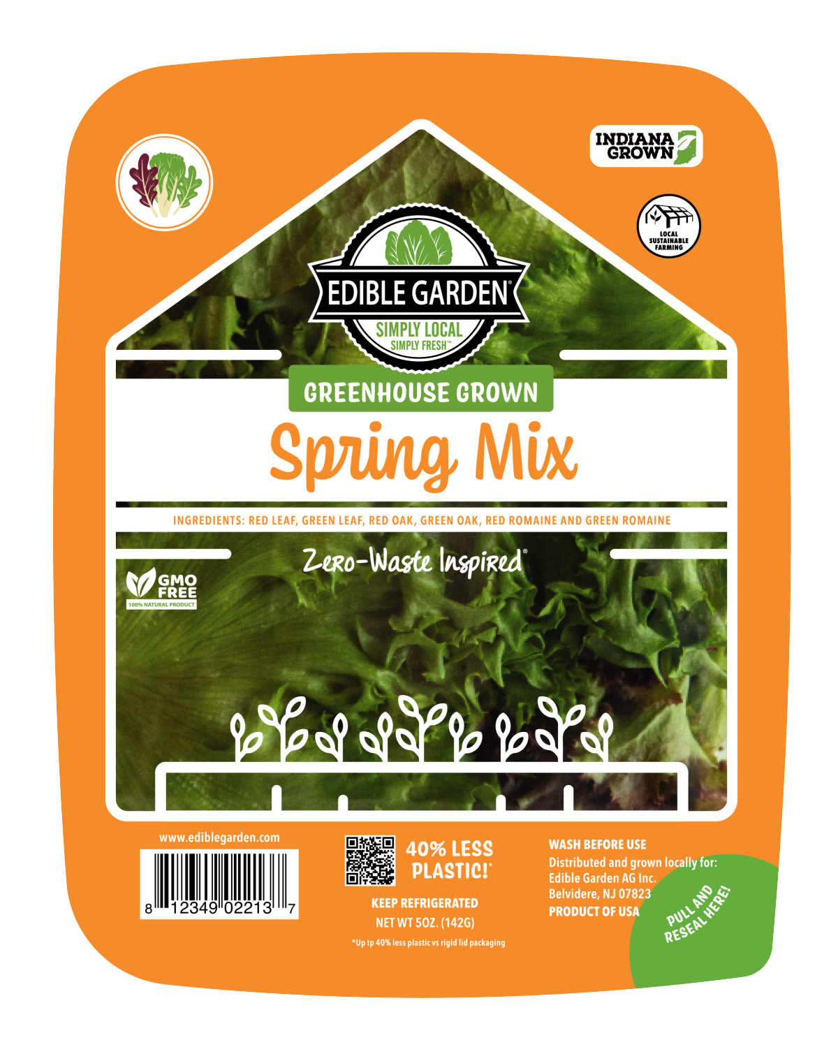 slide 1 of 1, Edible Garden Spring Mix, 5 oz, 5 oz