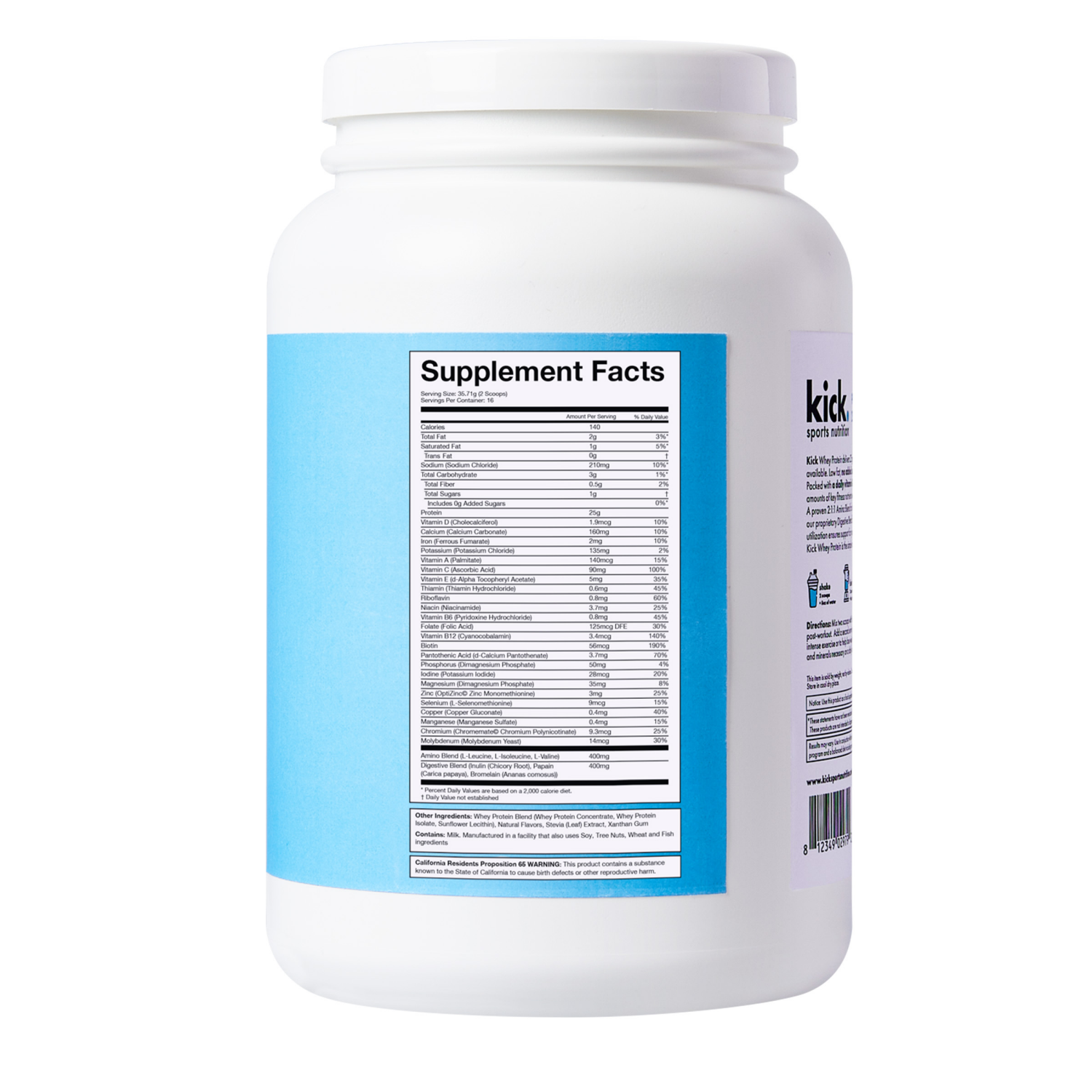 slide 2 of 2, Kick. Whey Protein - Vanilla, 1 ct