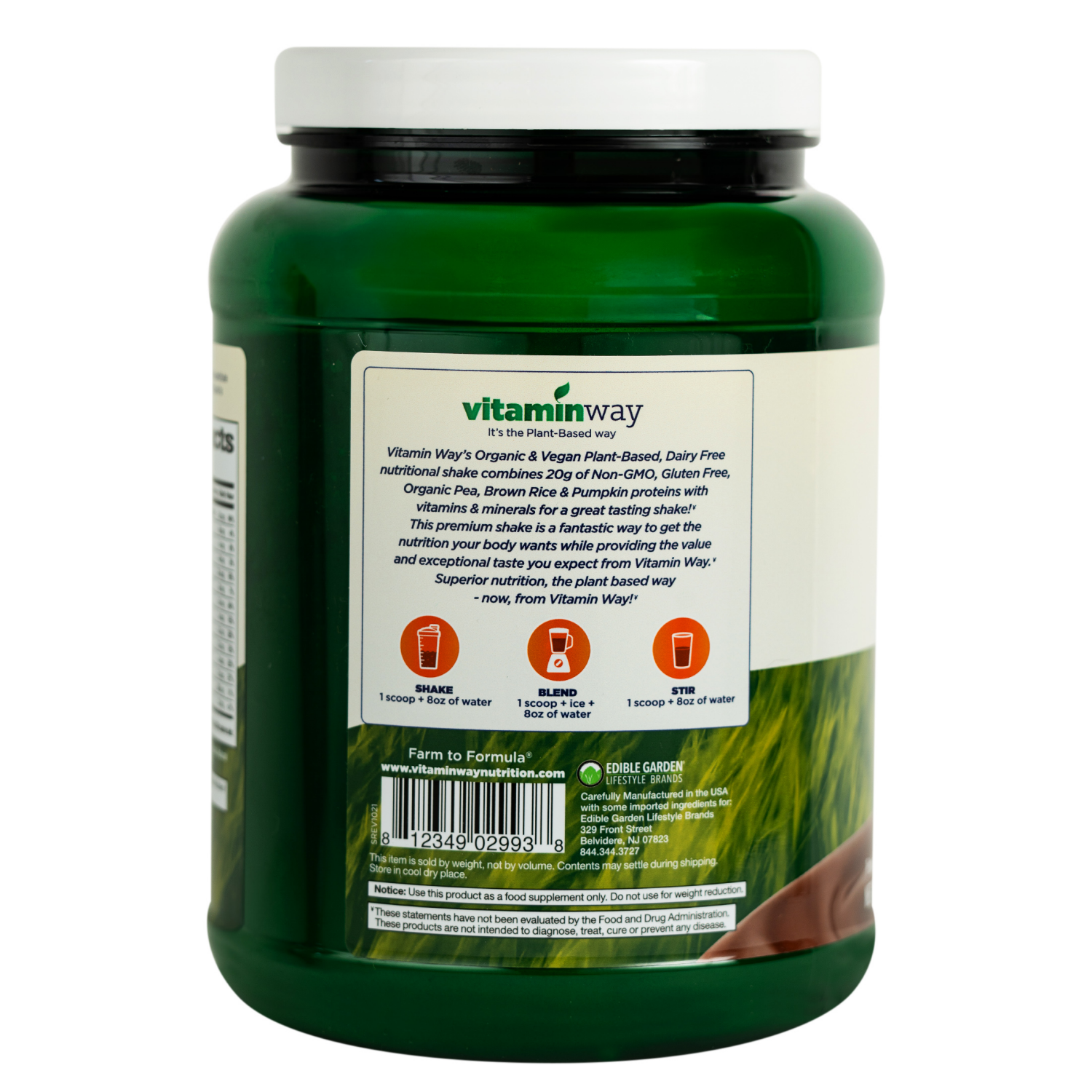 slide 3 of 3, VITAMIN WHEY Vitamin Way Organic Protein Powder Chocolate, 1lb 6oz, 1 lb