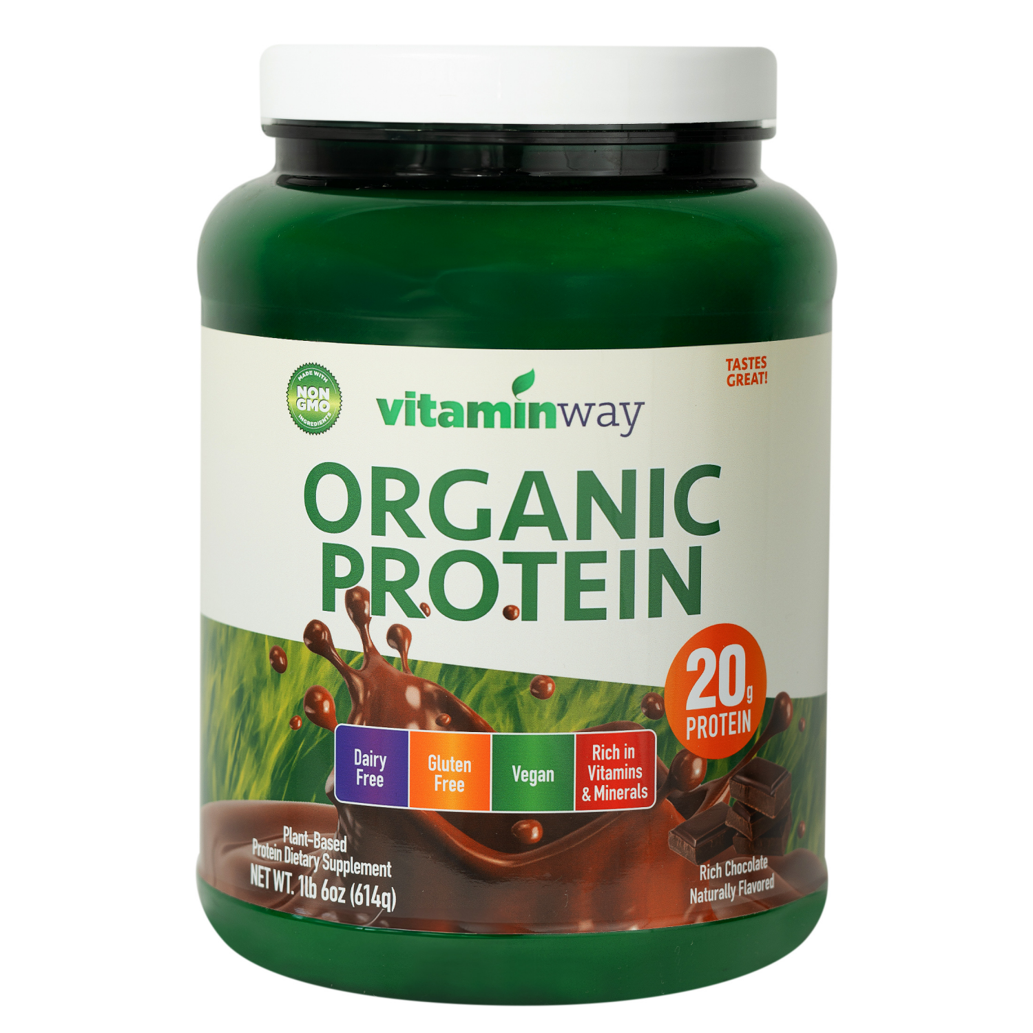 slide 1 of 3, VITAMIN WHEY Vitamin Way Organic Protein Powder Chocolate, 1lb 6oz, 1 lb