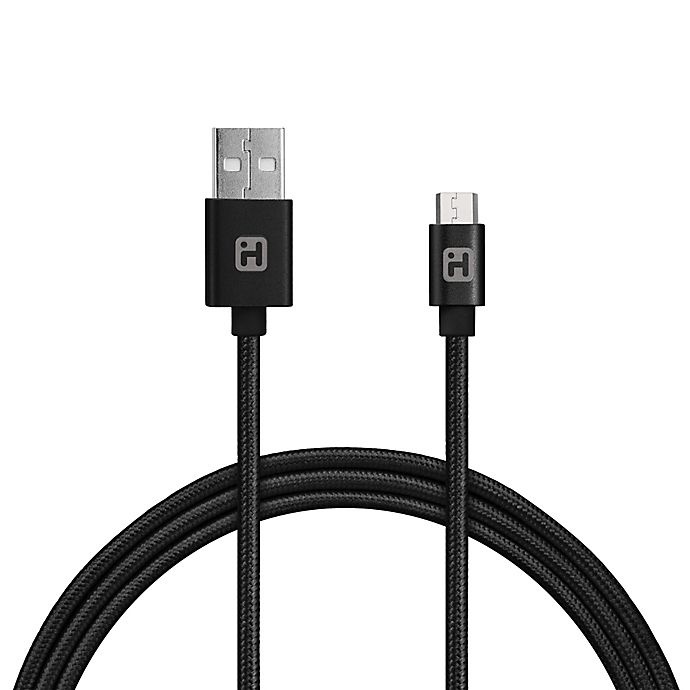 slide 1 of 2, iHome Micro USB Charging Cable - Black, 6 ft
