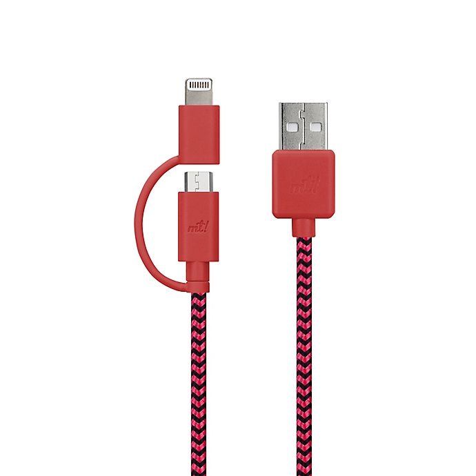 slide 3 of 3, MyTech Multicolor Braided Nylon Micro USB & Lightning Cable, 6 ft