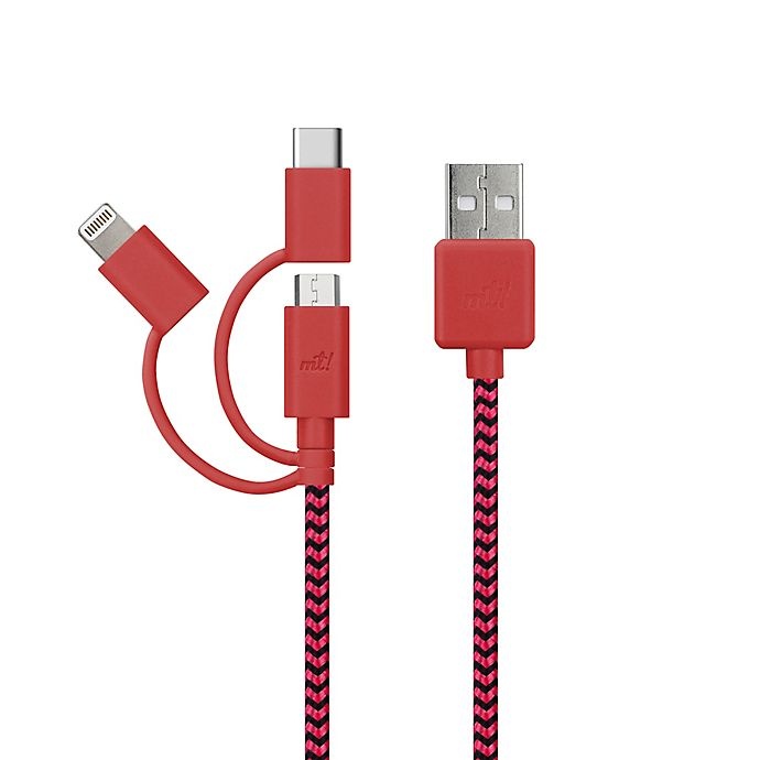 slide 2 of 3, MyTech Micro USB Lightning Type C Cable, 6 ft