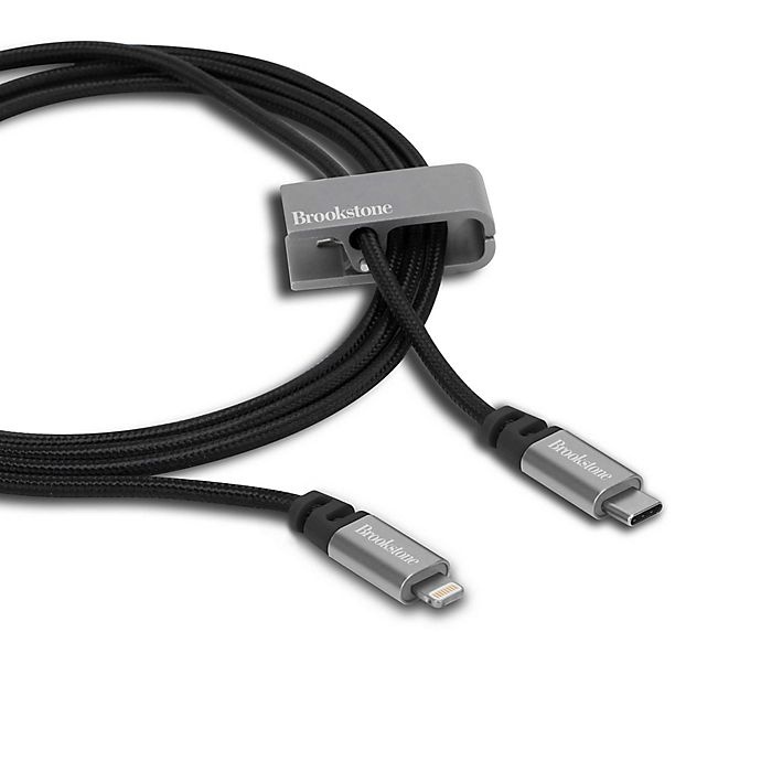 slide 2 of 2, Brookstone USB Fast Charging Lightning Cable & Adapter - Black, 6 ft