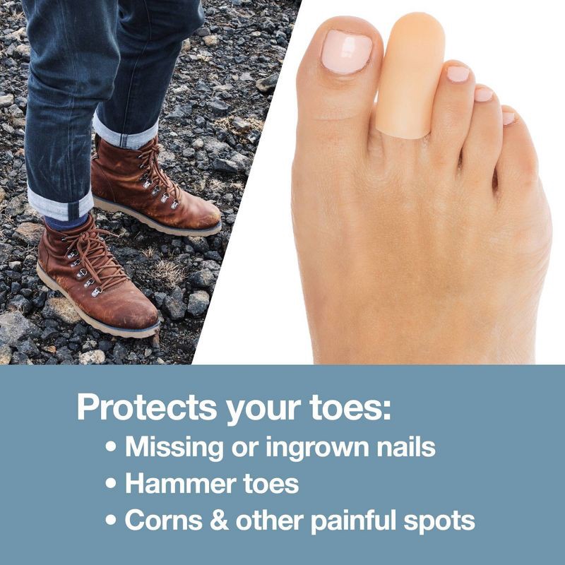 slide 3 of 4, ZenToes Gel Toe Caps to Protect Toes - Beige - S - 2pk, 2 ct