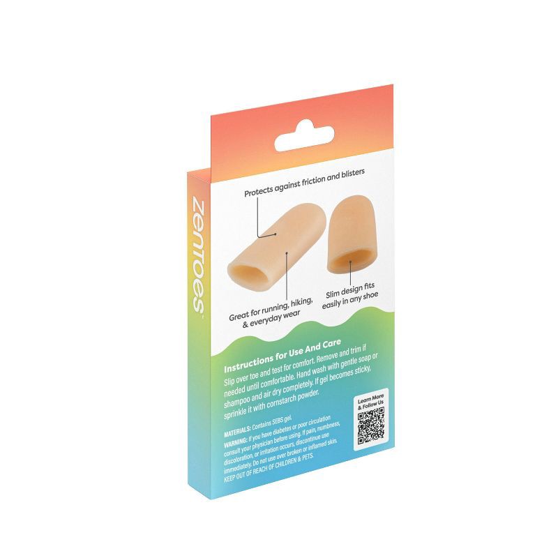 slide 2 of 4, ZenToes Gel Toe Caps - Beige - L - 2pk, 2 ct