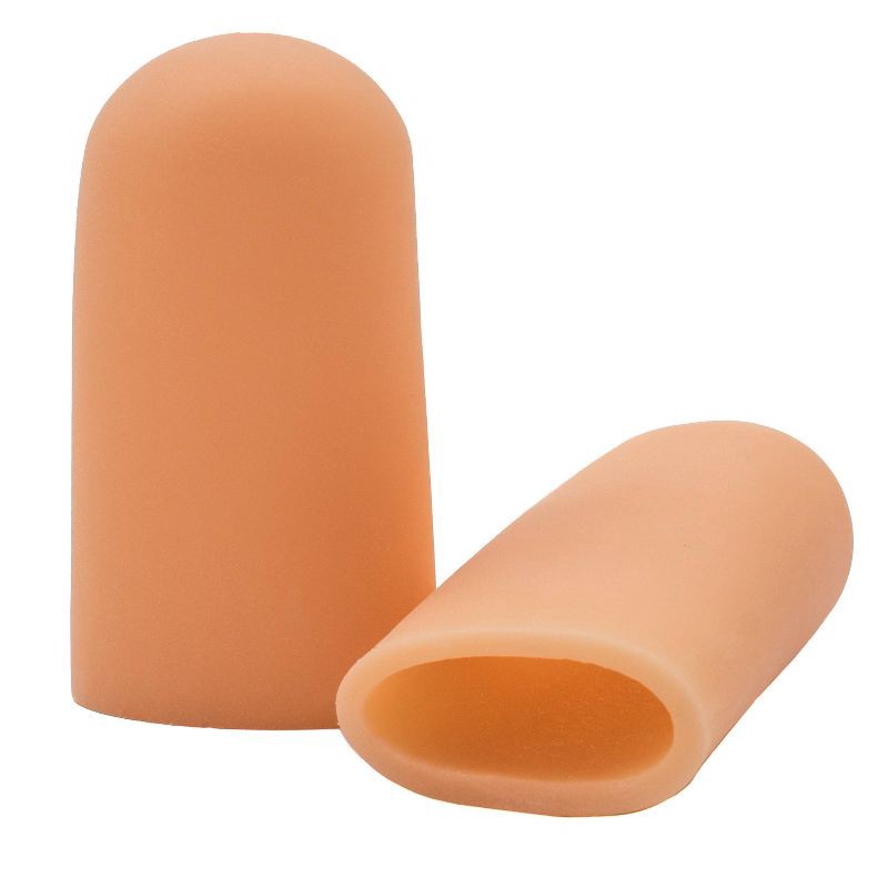 slide 3 of 4, ZenToes Gel Toe Caps - Beige - L - 2pk, 2 ct