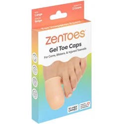 ZenToes Gel Toe Caps - Beige - L - 2pk