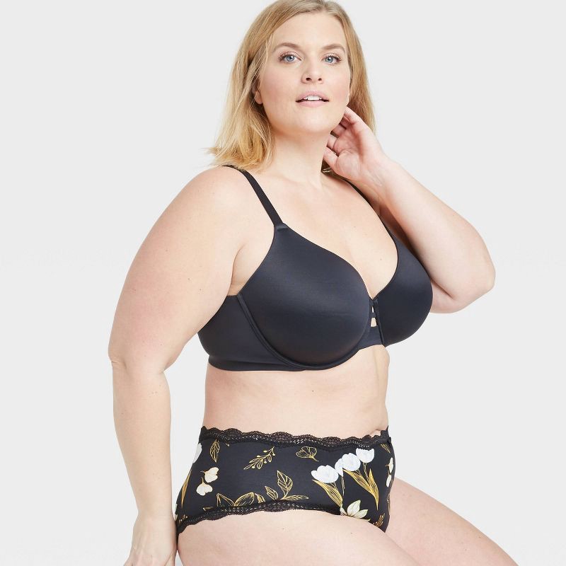 slide 3 of 3, Women's Back Smoothing Bra - Auden™ Black 44C: Molded Cup, Underwire, Adjustable Strap, 1 ct