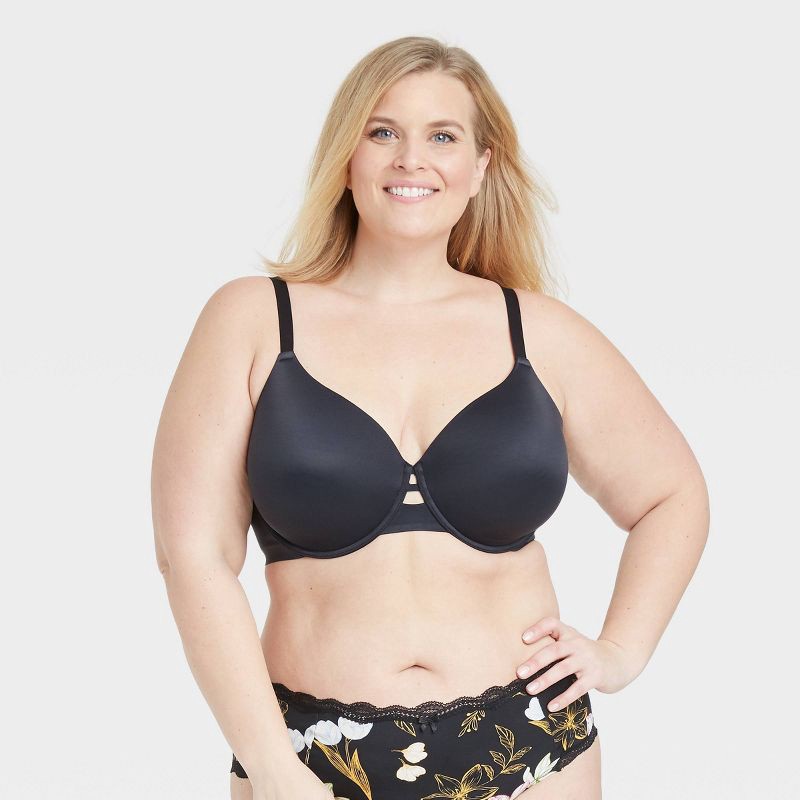 slide 1 of 3, Women's Back Smoothing Bra - Auden™ Black 44C: Molded Cup, Underwire, Adjustable Strap, 1 ct