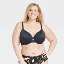 Women's Back Smoothing Bra - Auden™ Black 40DD: Molded Cup, Underwire, Adjustable Strap