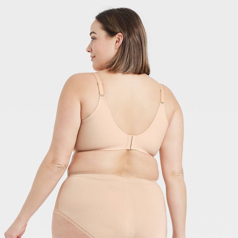 slide 2 of 3, Women's Back Smoothing Bra - Auden™ Beige 42D: Molded Cup, Underwire, Adjustable Strap, 1 ct
