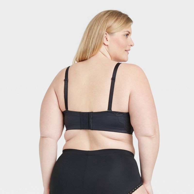 slide 2 of 3, Women's Strapless Bra - Auden™ Black 46C: Plus Size Balconette, Lightly Lined Molded Cup, Underwire, Removable Adjustable Strap, 1 ct