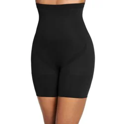 Jockey Generation™ Women's Core Body Smoothing High-Waist Mid-Thigh Shorts - Black XXL: Medium Control Knit Shapewear