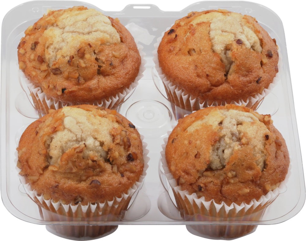 slide 1 of 7, Bakery Fresh Goodness Banana Walnut Muffins, 4 ct