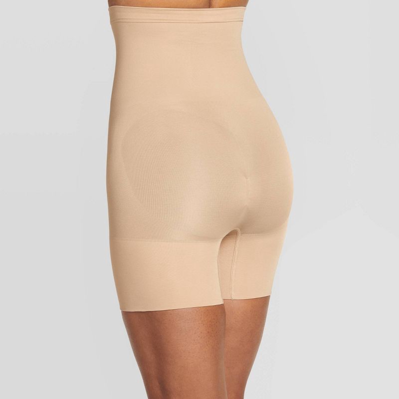 slide 2 of 2, Jockey Generation™ Women's Core Body Smoothing High-Waist Mid-Thigh Shorts - Beige XXL: Tummy & Hip Slimming Shapewear, 1 ct