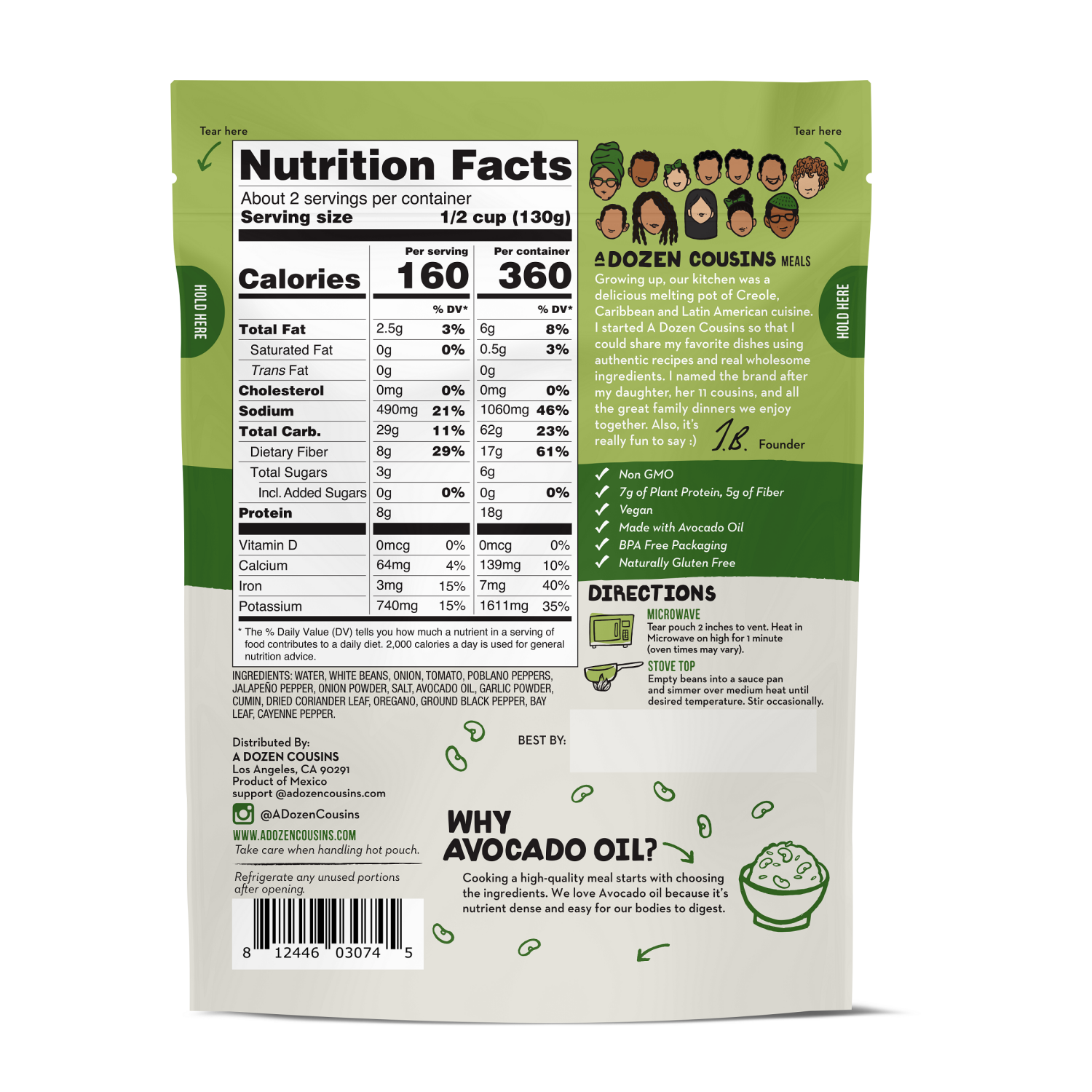 slide 2 of 2, A Dozen Cousins White Bean Chile Verde 10 oz, 10 oz