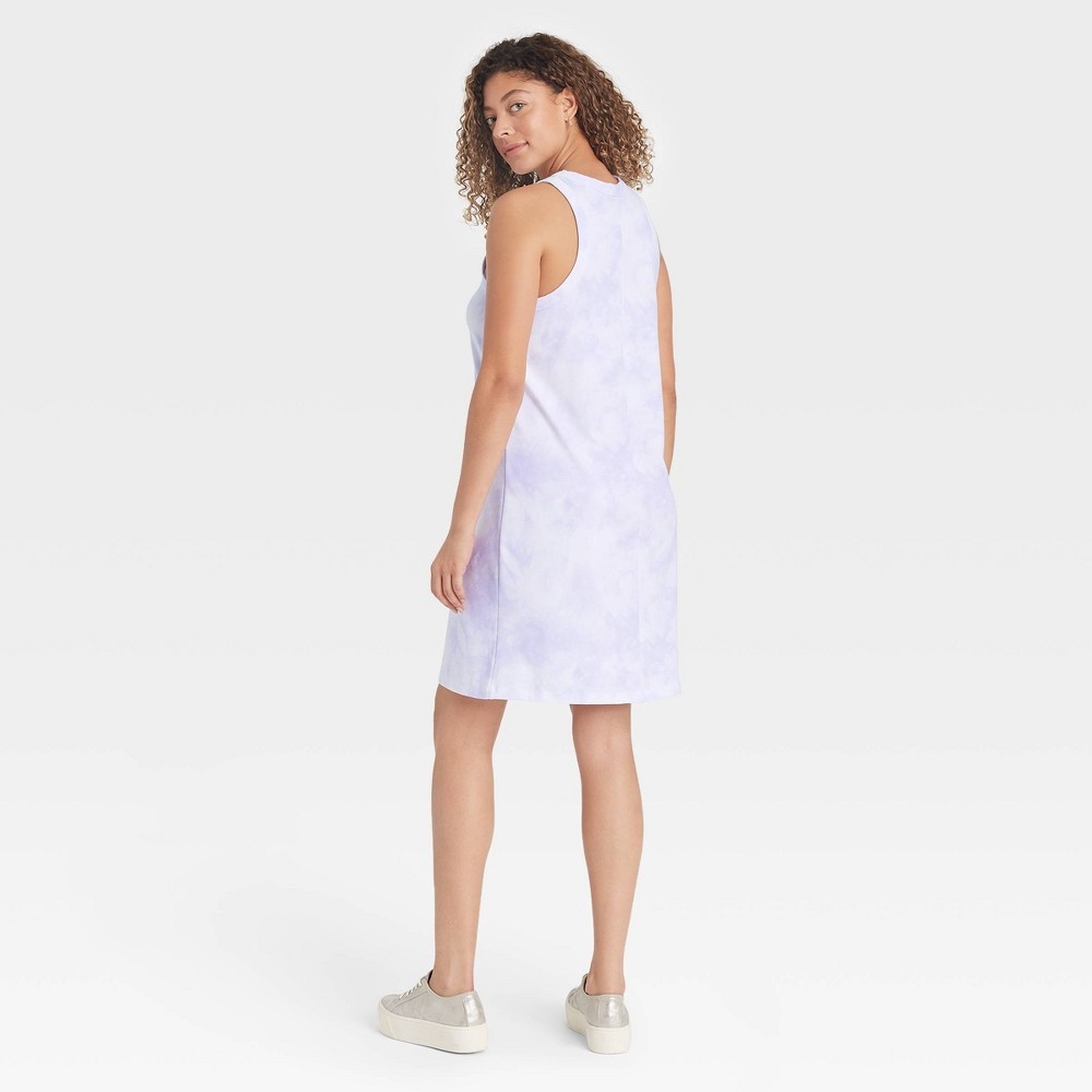 slide 2 of 3, Women's Tie-Dye Knit Tank Dress - A New Day Purple/White XS, 1 ct