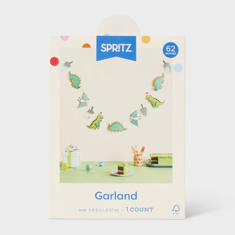 slide 4 of 4, Fossil Friends Dinosaur Party Decorative Banner Green - Spritz™, 1 ct