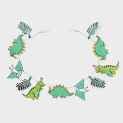 Fossil Friends Dinosaur Party Decorative Banner Green - Spritz™