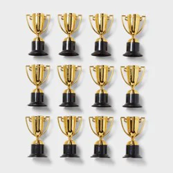 12ct Mini Trophy Party Favors Gold/Black - Spritz™: Inexpensive School Spirit Birthday Decor for Kids