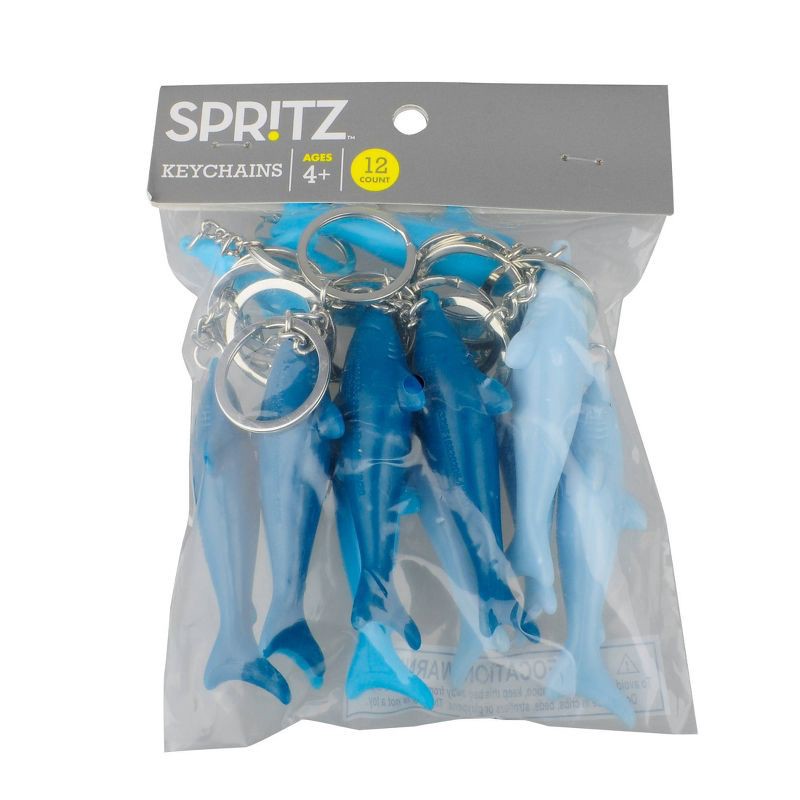 slide 1 of 3, 12ct Party Favor Shark Key Chains Blue/Silver - Spritz™, 12 ct