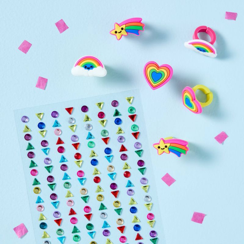 slide 2 of 3, 176ct Party Favor Gem Earrings - Spritz™: Multicolor Sticker Earrings for Kids, Princess Theme, Ages 3+, 176 ct