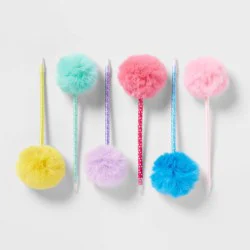 6ct Puff Party Favor Pens - Spritz™: Fluffy Multicolor Princess Theme, Birthday & All Occasions, Ages 6+