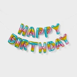 'Happy Birthday' Pastel Rainbow Balloon Banner - Spritz™