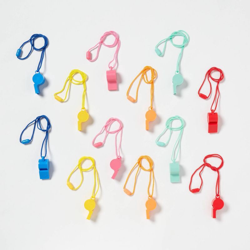 slide 1 of 3, 12ct Party Favor Whistles - Spritz™: Multicolor Kids' Goodies Bag Toys for All Occasions, Fairy & Princess Themes, 12 ct