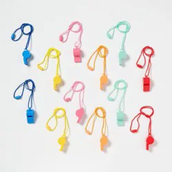 12ct Party Favor Whistles - Spritz™: Multicolor Kids' Goodies Bag Toys for All Occasions, Fairy & Princess Themes