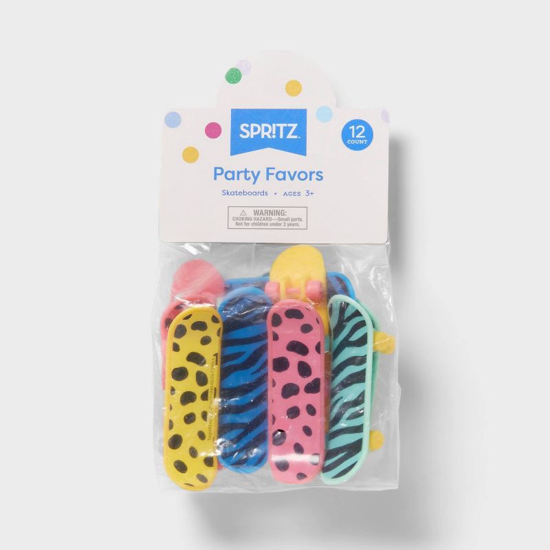 slide 3 of 3, 12ct Party Favor Skate Boards - Spritz™: Kids' Multicolor Sports Goodie Bag Favors, Birthday Party Supplies, 12 ct