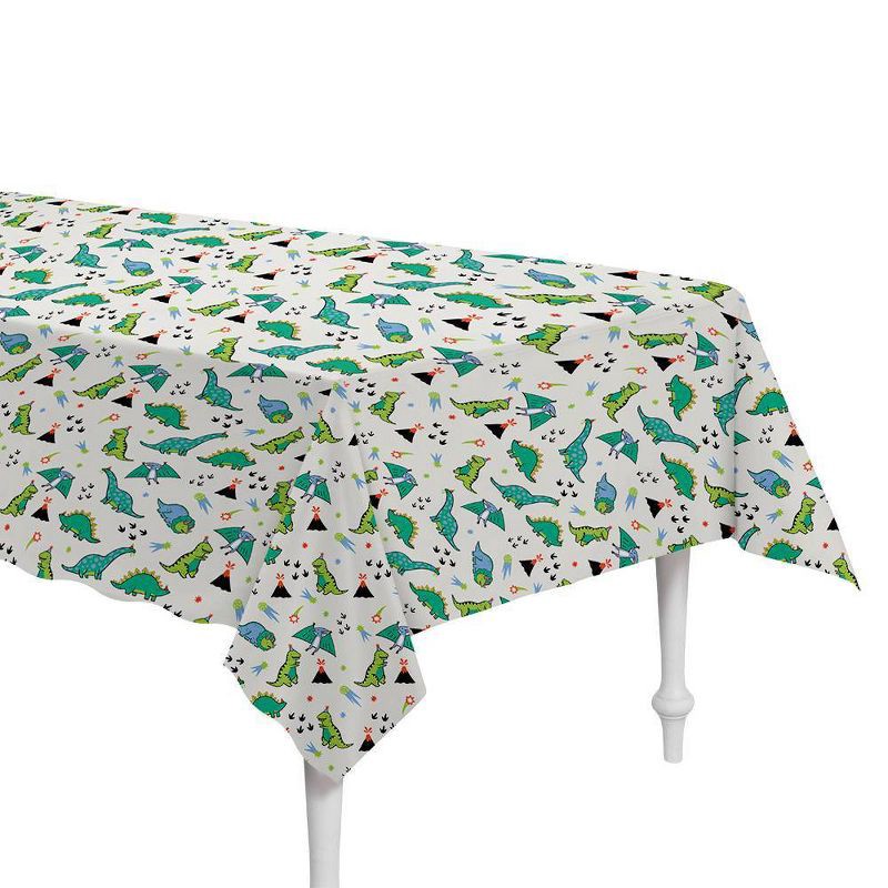 slide 1 of 1, Fossil Friends Dinosaur Table cover White/Green - Spritz™, 1 ct