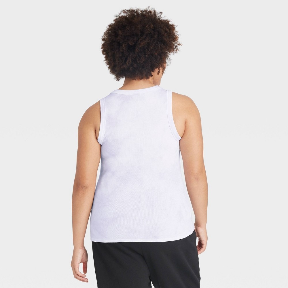 slide 2 of 3, Women's Tie-Dye Slim Fit Rib Tank Top - A New Day Light Purple S, 1 ct