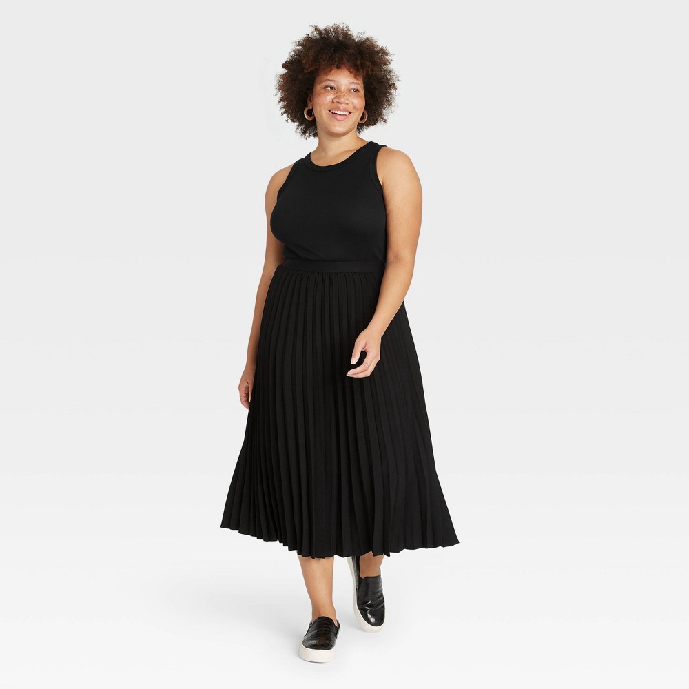 slide 3 of 3, Women's Ribbed Tank Top - A New Day Black M, 1 ct