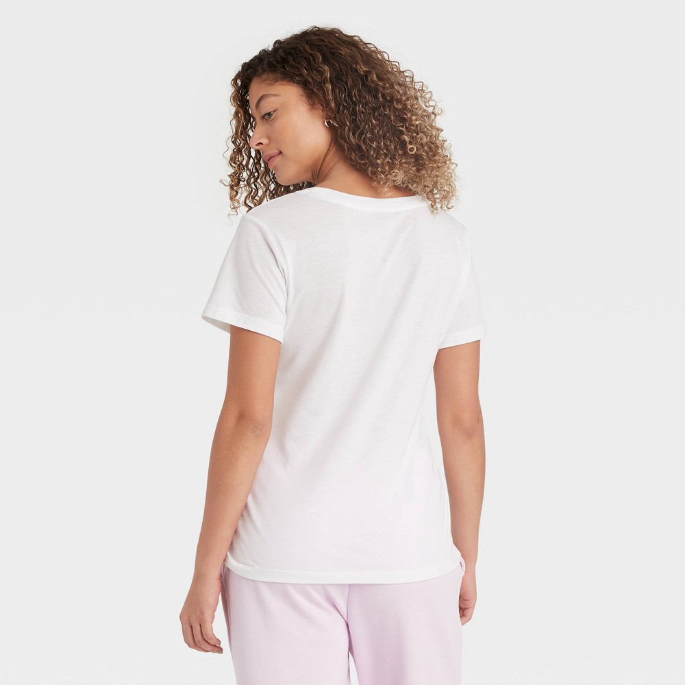 slide 2 of 3, Women's Short Sleeve Slim Fit Scoop Neck T-Shirt - A New Day White XS, 1 ct