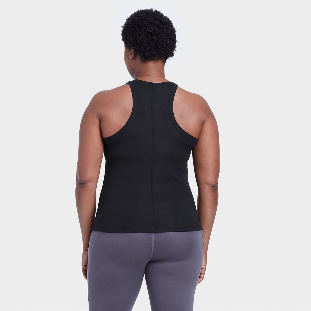 slide 4 of 6, Women's Active Ribbed Tank Top - All in Motion Black S, 1 ct