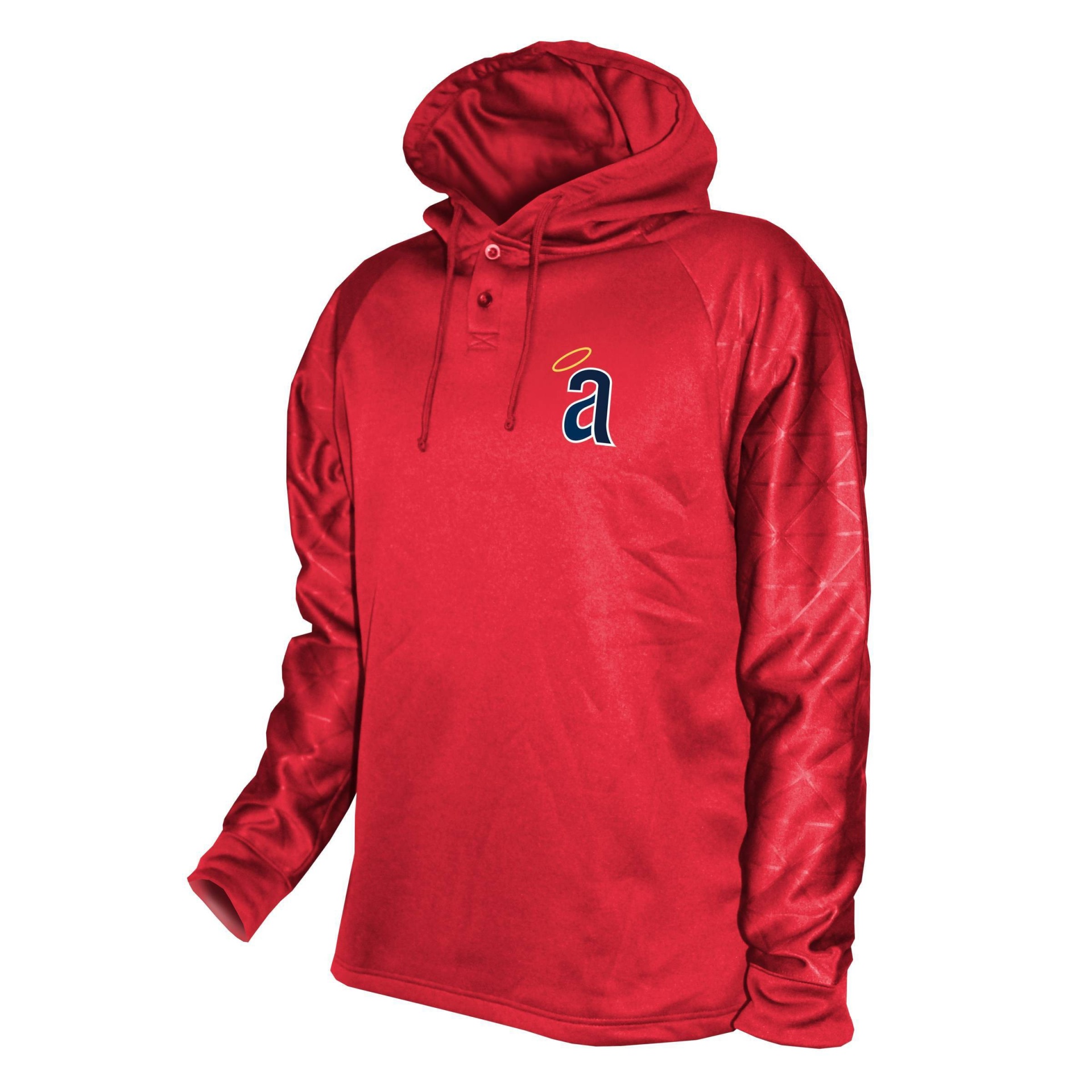 slide 1 of 1, MLB Los Angeles Angels Men's Hooded Henley Pullover - XL, 1 ct