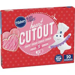 Pillsbury Ready-to-Bake Heart Cutout Sugar Cookie Dough - 7.2oz