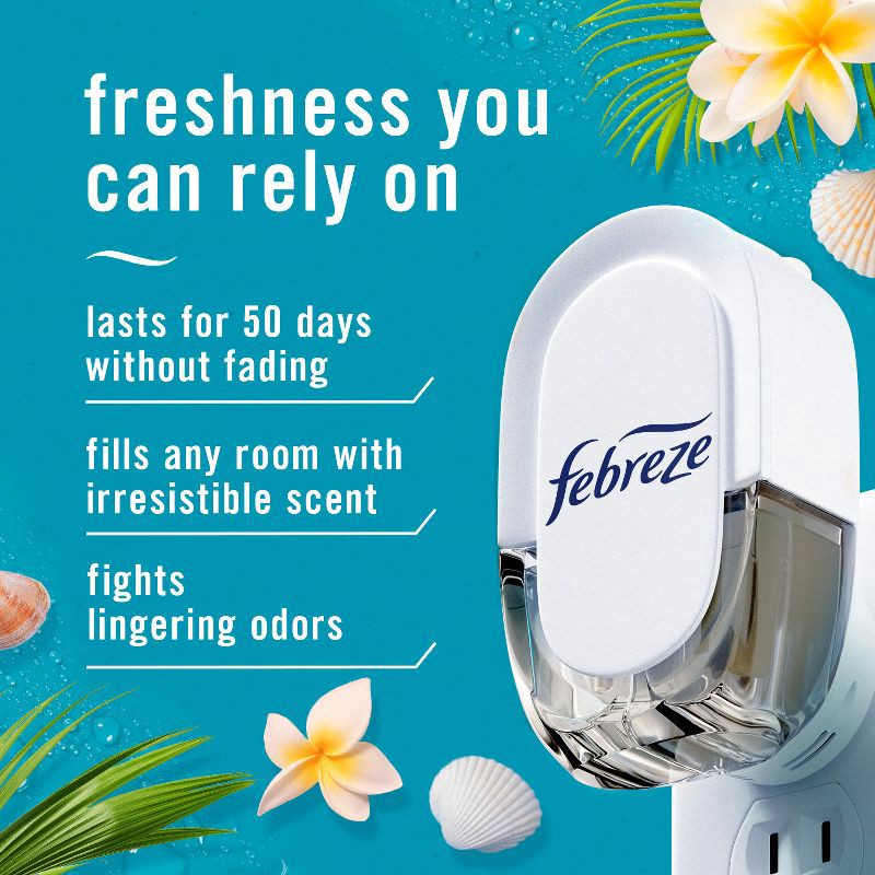 slide 3 of 16, Febreze Odor-Fighting Fade Defy Plug Air Freshener Refill - Bora Bora - 0.87 fl oz/3pk, 0.87 fl oz, 3 ct