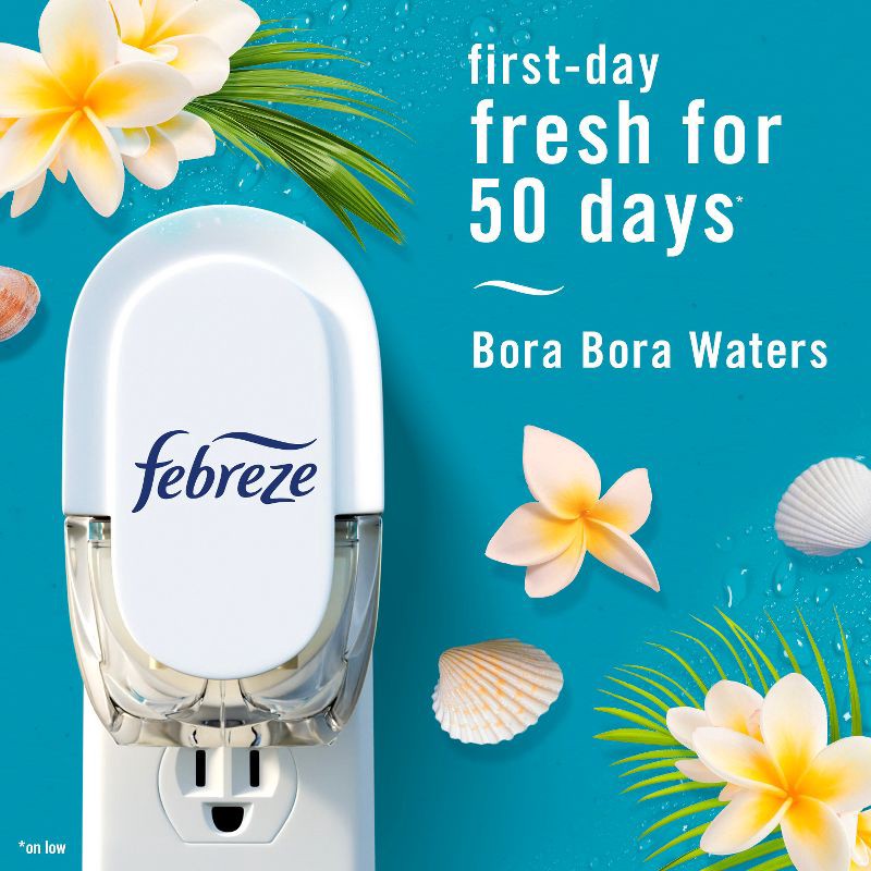 slide 4 of 16, Febreze Odor-Fighting Fade Defy Plug Air Freshener Refill - Bora Bora - 0.87 fl oz/3pk, 0.87 fl oz, 3 ct