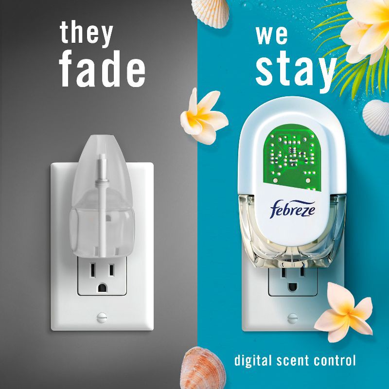 slide 4 of 14, Febreze Odor-Fighting Fade Defy Plug Air Freshener Refill - Bora Bora - 0.87 fl oz/3pk, 0.87 fl oz, 3 ct