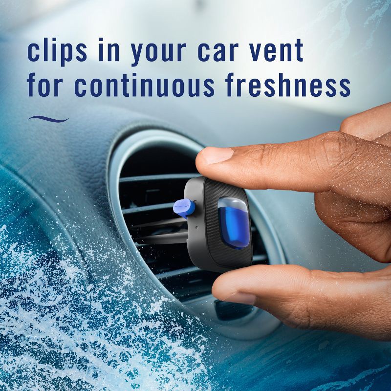 slide 7 of 12, Febreze Car Air Freshener Vent Clip - Ocean Scent - 0.14 fl oz/2pk, 0.14 fl oz, 2 ct